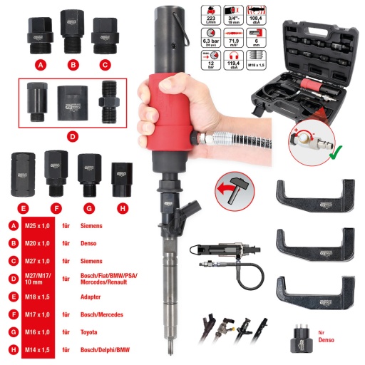 Set d’extracteur d’injecteurs à air comprimé 13 pcs