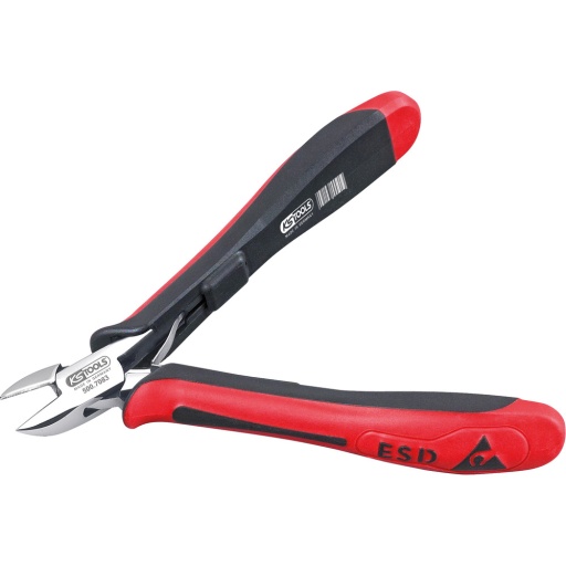 Pince ESD coupante diagonale tête ronde becs fins, 125 mm