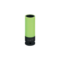 Spécial montage / démontage de roue Carré intérieur selon DIN 3121 / ISO 1174 Revêtement ABS pour ne pas endommager les jantes Aluminium Insert caoutchouc pour la protection des boulons Code couleur Uniquement pour utilisation à chocs Chrome-Molybdène 
