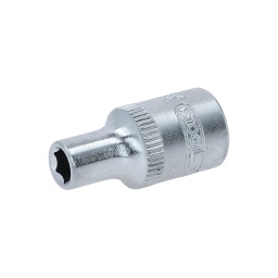 6 pans
Système FlankTraction
Selon DIN 3124 / ISO 2725
Carré d'entraînement intérieur selon DIN 3120 / ISO 1174 avec encoche pour verrouillage par bille
Pour une utilisation manuelle
Finition satinée
Chrome Vanadium