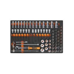 Module pour servante beta c24 ou c39
douilles 6 pans avec carré conducteur femelle 1/2"  10-11-12-13-14-15-16-17-18-19-20-21-22-24-26-27-30-32 mm  18 
rallonge angulaire - 1/2 125 mm - 1/2" 250 mm  1 