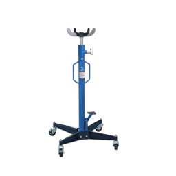 Cric de transmission d'une capacité de 0,5 tonne (500 kg) avec vérin hydraulique à commande au pied, équipé de quatre roulettes pour faciliter la mobilité. 
Facilite et sécurise la dépose des boîtes de vitesses, des boîtes de transfert, etc. des véhicules sur des ponts à 2 ou 4 colonnes.
Idéal pour une utilisation avec le bras de support de transmission Laser, référence n° 8579.

Cric de transmission vertical hydraulique avec vérin télescopique.
Capacité : 500 kg ; Plage de levage : 1130-1940 mm ; diamètre du vérin : 30 mm ; Poids : 30 kg.
La pédale de commande permet une utilisation mains libres.
4 roulettes orientables et poignées latérales pour faciliter la manœuvre.
Certifié CE. Convient à une utilisation avec le bras de support de transmission Laser, référence n° 8579.