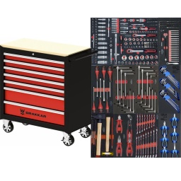 Servante xl longueur 914mm avec composition 3 tiroirs ks tools et bgs 365 pi&egrave;ces
Plan de travail avec plateau bois 26mm
Fermeture centralis&eacute;e des tiroirs (2 cl&eacute;s)
- 5 tiroirs 785x406x74,5mm - charge maxi 25kg
- 2 tiroirs 785x406x153,5mm - charge maxi 30kg.
Charge maxi : 260kg.
4 roues polyamide &Oslash; 125x48mm : 2 fixes et 2 pivotantes avec frein.
Peinture finition martel&eacute;e.
Plateau bois 26mm
Dimensions 914x458x1008mm
composition :
Tiroir 1
711.1011
Module de douilles et accessoires mat, cliquet ultimate - module 1/1 - pour servantes et etablis - empreinte des outils d&eacute;coupee au laser - mousse imputrescible bi colores composition : 3 cliquets : 1/4" - 3/8" - 1/2" ultimate 1 tournevis : 1/4" rallonges 1/4": 50 - 100 mm rallonges flexible 1/4": 150 mm t 1/4": 110 mm rallonge 3/8": 150 mm rallonges 1/2": 125 - 250 mm cardans (s&eacute;rie 911): 1/4" - 3/8" - 1/2" douilles courtes 1/4": 4 - 4.5 - 5 - 5.5 - 6 - 7 - 8 - 9 - 10 - 11 - 12 - 13 - 14 mm douilles longues 1/4": 4 - 5 - 6 - 7 - 8 - 9 - 10 mm douilles torx femelle 1/4": e4 - e5 - e6 - e7 - e8 douilles tv plats 1/4": 4 - 5.5 - 6.5 - 7 mm douilles cruciformes 1/4": ph1 - ph2 (x 2) pz1 - pz2 (x 2) douilles allen 1/4": 3 - 4 - 5 - 6 mm douilles tv torx 1/4": t8 - t9 - t10 - t15 - t20 - t25 - t27 - t30 douilles tv torx perc&eacute;es 1/4": t8 - t10 - t15 - t20 - t25 - t27 - t30 douilles courtes 3/8": 10 - 11 - 12 - 13 - 14 - 15 - 16 - 17 - 18 - 19 mm douilles longues 3/8": 10 - 11 - 12 - 13 - 14 - 15 mm douilles torx femelle 3/8": e10 - e11 - e12 - e14 - e16 - e18 douille bougie 3/8": 18 mm douilles courtes 1/2":8 - 10 - 11 - 12 - 13 - 14 - 15 - 16 - 17 - 18 - 19 - 20 - 21 - 22 - 24 - 27 - 30 - 32 - 34 mm douilles longues 1/2": 16 - 17 - 18 - 19 - 22 mm douilles torx femelle 1/2": e20 - e24 douilles bougie 1/2": 16 - 21 mm douilles porte embout :1/4" x 1/4" - 3/8" x 5/16" - 1/2" x 5/16" embouts : 1/4": t5 - t6 - t7 - t8 - t9 - t10 - t15 - t20 - t25 - t27 - t30 1/4": t7 perce 1/4": ts10 - ts15 - ts20 - ts25 - ts27 - ts30 - ts40 - ts45 1/4" xzn: mm - mm - m8 1/4" ribe: mm - mm - mm - mm - m9 5/16" plat: 8 - 10 - 12 mm 5/16"cruciformes : ph3 - ph4 - pz3 - pz4 5/16"allen : 7 - 8 - 10 - 12 - 14 mm 5/16"torx: t40 - t45 - t50 - t55 - t60 - t70 5/16"torx perce: t40 - t45 - t50 - t55 - t60 - t70 Module version 2022 douilles et accessoire finition Mat , cliquet ultimate
713.5011 embout long et court , mini cliquet porte embouts
Tiroir 2
922.6004 Tournevis ULTIMATE Fente, 4 mm - lame 100 mm-922.6006 Tournevis ULTIMATE Fente, 5,5 mm - lame 100 mm-922.6010 Tournevis ULTIMATE Fente, 6,5 mm - lame 125 mm-922.6012 Tournevis ULTIMATE Fente, 8 mm - lame 150 mm	-922.6042 Tournevis ULTIMATE POZIDRIV&reg;, PZ1 - lame 75 mm-922.6044 Tournevis ULTIMATE POZIDRIV&reg;, PZ2 - lame 100 mm
158.5102 Cl&eacute; m&acirc;le &agrave; poign&eacute;e en T 6 pans, 2 mm-158.51025 Cl&eacute; m&acirc;le &agrave; poign&eacute;e en T 6 pans, 2,5 mm-158.5103 Cl&eacute; m&acirc;le &agrave; poign&eacute;e en T 6 pans, 3 mm-158.5104 Cl&eacute; m&acirc;le &agrave; poign&eacute;e en T 6 pans, 4 mm-158.5105 Cl&eacute; m&acirc;le &agrave; poign&eacute;e en T 6 pans, 5 mm-158.5106 Cl&eacute; m&acirc;le &agrave; poign&eacute;e en T 6 pans, 6 mm-158.5108 Cl&eacute; m&acirc;le &agrave; poign&eacute;e en T 6 pans, 8 mm-158.5110 Cl&eacute; m&acirc;le &agrave; poign&eacute;e en T 6 pans, 10 mm	
158.5201 Cl&eacute; m&acirc;le &agrave; poign&eacute;e en T TORX&reg;, T10-158.5202 Cl&eacute; m&acirc;le &agrave; poign&eacute;e en T TORX&reg;, T15-158.5203 Cl&eacute; m&acirc;le &agrave; poign&eacute;e en T TORX&reg;, T20-158.5204 Cl&eacute; m&acirc;le &agrave; poign&eacute;e en T TORX&reg;, T25-158.5205 Cl&eacute; m&acirc;le &agrave; poign&eacute;e en T TORX&reg;, T27-158.5206 Cl&eacute; m&acirc;le &agrave; poign&eacute;e en T TORX&reg;, T30-158.5207 Cl&eacute; m&acirc;le &agrave; poign&eacute;e en T TORX&reg;, T40-158.5208 Cl&eacute; m&acirc;le &agrave; poign&eacute;e en T TORX&reg;, T45-158.5209 Cl&eacute; m&acirc;le &agrave; poign&eacute;e en T TORX&reg;, T50	
jeu de cl&eacute;s coud&eacute;es | extra longue | profil T (pour Torx) T10 - T50 | 9 pi&egrave;ces (art. 793)jeu de cl&eacute;s coud&eacute;es | extra longue | profil T (pour Torx) avec per&ccedil;age T10 - T50 | 9 pi&egrave;ces (art. 794)jeu de cl&eacute;s coud&eacute;es | extra longue | 1,5 - 10 mm | 9 pi&egrave;ces (art. 808)
Tiroir 3
Pince multiprise 250mmPince coupante 160mmPince meca 160mmPince cigogne 200mm
Pince combin&eacute;e, 115 mmPince coupante de c&ocirc;t&eacute;, 115 mmPince &agrave; freiner, 130 mm, droitePince &agrave; freiner, courb&eacute;e, 125 mmPince coupante devant, 110 mmPince &agrave; becs longs, 150 mm
Cl&eacute;s mixtes ks tools ultimate 6-7-8-9-10-11-12-13-14-15-16-17-18-19-20-21-22mm
Module martellerie 713.1101