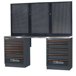 établis inox 2,0m pour la combinaison d’équipements d’atelier C45PRO
Combinaison comprenant:
- Plan de travail en MDF revêtu d’acier inoxydable (C45PX / 3-2.0MT)
- Module fixe avec 7 tiroirs (C45PRO M7)
- Module fixe avec 5 tiroirs (C45PRO M5)
- 3 panneaux d’outils perforés (C45PRO PF)
- 2 supports muraux, de type large (C45PRO SL)
- 2 supports muraux, de type étroit (C45PRO SS)
- 158 kg