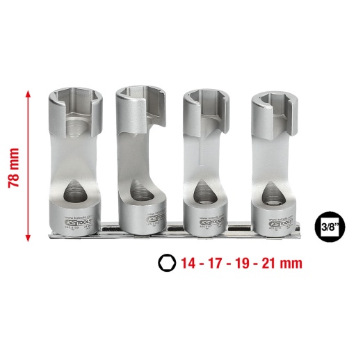 Kit de clés pour conduites d’injection spéciales 3/8'' 4 pcs