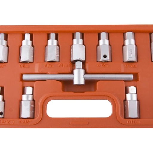 Coffret 11 embouts vidange 3/8" + clé en T