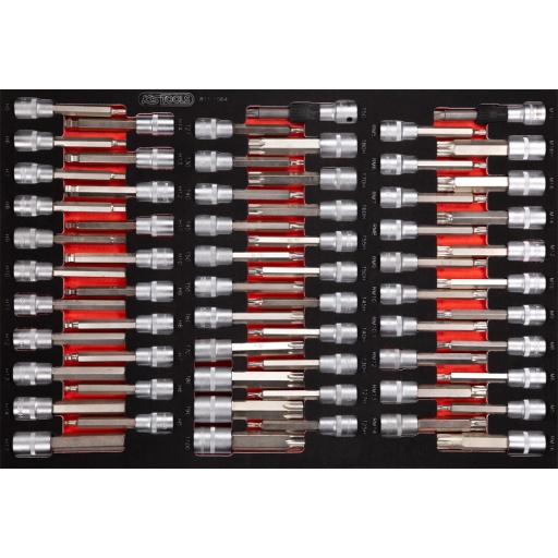 Module douilles tournevis 1/2''  dans module en mousse 64&nbsp;pcs
