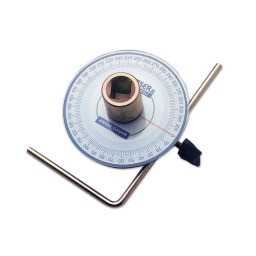 Clé angulaire - 1/2" Carré d'entrainement male et femelle en 1/2" Curseur avec friction Dispositif d'ajustement rapide du bras pour bloquer l'échelle Cet outil offre à l'utilisateur la possibilité d'utiliser ces 2 mains.  incrémentation de 2%