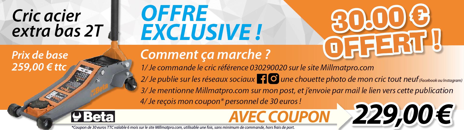 Cric beta remise -30€